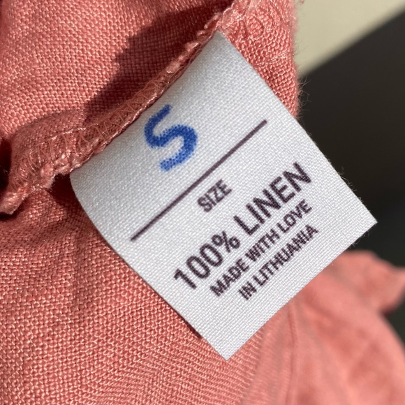 Love and Confuse 100% Lenin Size Small Short sleeve front tie - Picture 2 of 10